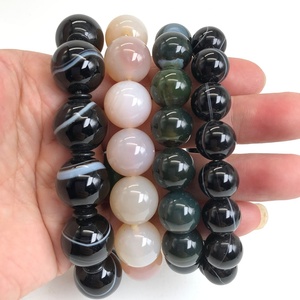 12-20Mm Tự Nhiên Nâu Sọc Agate Vòng Đeo Tay Người Đàn Ông Handmade Tây Tạng Phật Tay Chuỗi Thùng Kinh Mân Côi Cầu Nguyện Vòng Bead Bangles - Product Image 2
