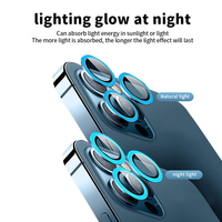 Yongpoly téléphone portable lumineux caméra lentille protecteurs pour iphone 17 16 15 14 13 lentille Protection Film caméra anneau