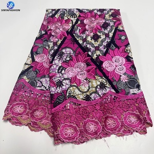 Tela de encaje africano de algodón de alta calidad Sinya, estampados de cera, encaje de guipur nigeriano, tela Ankara de cera para vestidos de <span class=keywords><strong>mujer</strong></span> - Product Image 6
