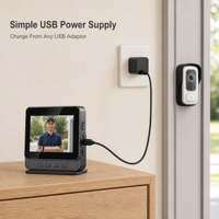 OEM Video Door Phone with 4.3" Monitor Two-Way Audio Motion Alert Battery Powered ABS Material Home Security