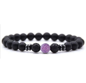 <span class=keywords><strong>Bracelet</strong></span> élastique en perles de pierre de lave volcanique naturelle de 8mm en gros diffuseur de pierres précieuses de guérison pour <span class=keywords><strong>bracelet</strong></span> à breloques à la mode - Product Image 3