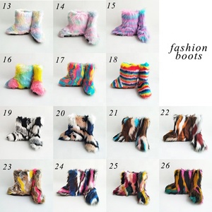 Gift for Christmas Wholesale Ladies Faux <strong>Furry</strong> Fluffy Winter Faux Fur Indoor <strong>Slipper</strong> <strong>Boots</strong> for Women - Product Image 6