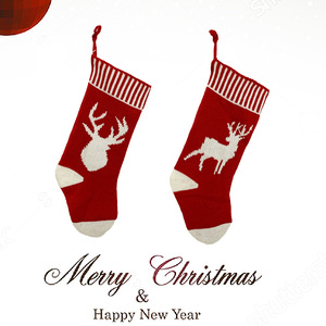 2025 nouveau bas de noël avec motif de renne fil tricoté rouge et blanc pour sac cadeau vente en gros usine <span class=keywords><strong>directe</strong></span> - Product Image 3