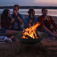 Brasero en fonte et acier inoxydable, revêtement poudré, écologique, facile à assembler, pour camping et randonnée en extérieur