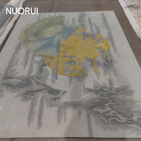 Tapis en laine sculpté 3D sur mesure, motif floral moderne style aquarelle, pour bureau de direction, hôtel de luxe, projet de salon