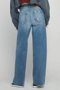 סיטונאי בינוני לשטוף מקרית נשים גבוהה מותן במצוקה למתוח גלם Hem בבאגי החבר רחב רגל ג 'ינס - Product Image 5