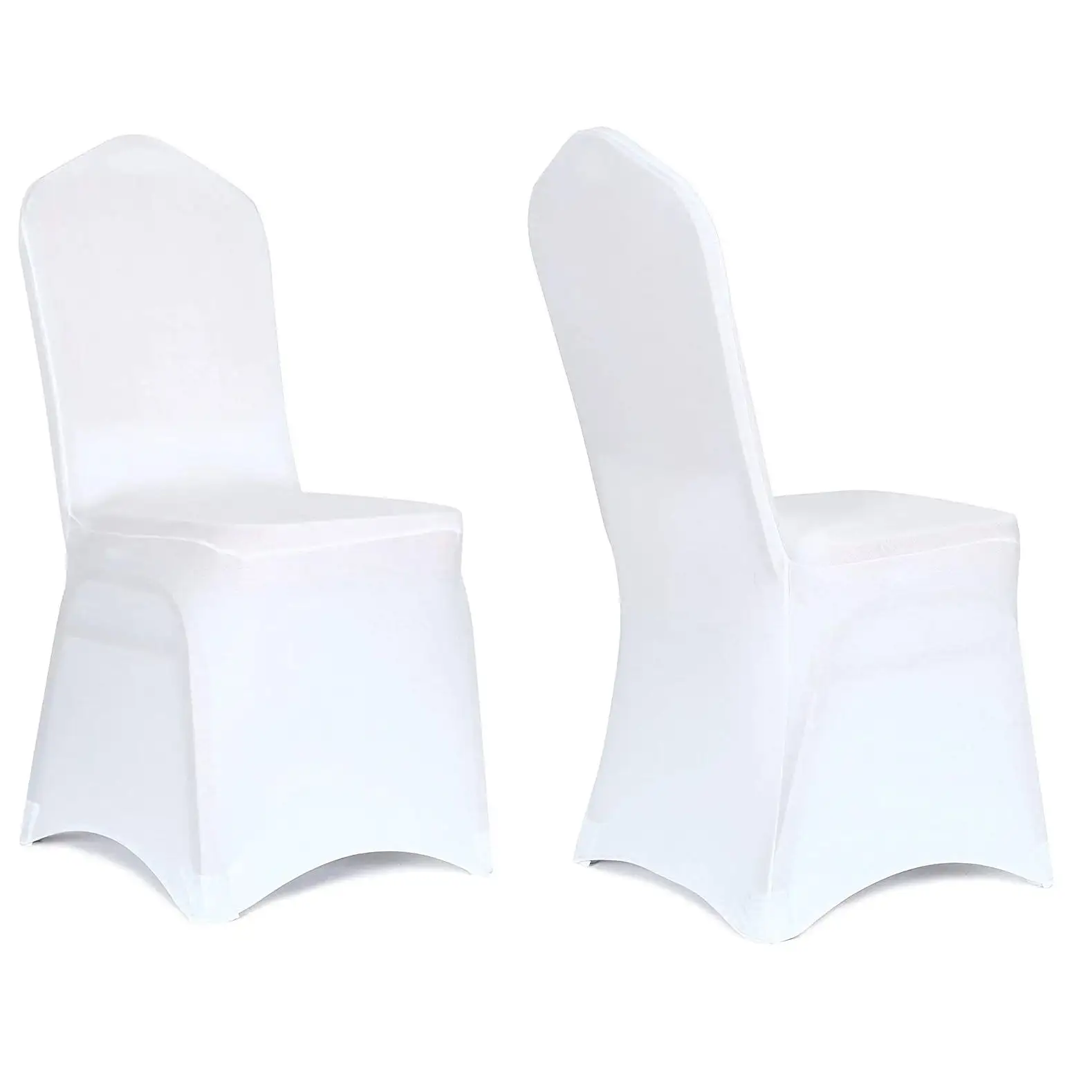 100 قطعة بوليستر غطاء كرسي أبيض انزلاقي حفلات مأدبة زفاف مطاطي أغطية كراسي سبانديكس للمناسبات