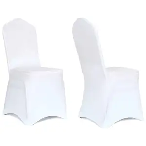 100 piezas de poliéster blanco silla funda fiesta banquete boda estiramiento spandex silla cubre para eventos