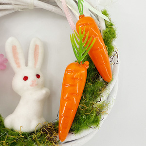 Shengxin Easter Bunny Wreath 15 Cm Plastic Foam Artificial Flowers Moss Carrot Decor Home Door Hanging Decoration - Product Image 2