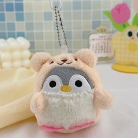 Porte-clés en peluche pingouin personnalisables, écologiques et moelleux, jouets de Noël mignons et doux pour enfants, vente en gros