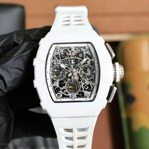 Reloj de Pulsera Multifuncional para Hombre, Diseño Elegante Blanco de Alta Gama, Cronógrafo Flyback, Correa de Goma de 20 mm, con Fecha - Product Image 2