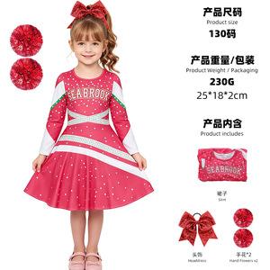Uniforme de <span class=keywords><strong>Animadora</strong></span> de la Escuela Secundaria <span class=keywords><strong>Zombie</strong></span> 3 para Niños, Disfraz de Halloween, Falda de Poliéster - Product Image 4