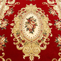 Wanteng Acryl-Teppich mit Pflanzen- und Blumenmuster für Wohnzimmer Europäischer Stil Verdickter Handgeschnitzter Maschinell Gewebter Teppich für Sofa und Couchtisch