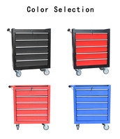 Chariot à outils professionnel rouge à 5 tiroirs, robuste, sur roues, pour réparation automobile, boîte à outils, armoire de rangement