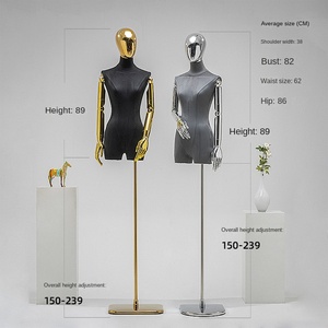 Espositore in Plastica per Modelli, Manichino a Mezzo Busto o Intero per Abbigliamento Femminile, Mano Nera Placcata, Accessori per Esposizione - Product Image 2