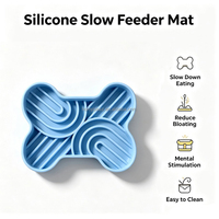 HomyPawz Nouveau Gamelle pour chien personnalisée non toxique, compatible lave-vaisselle, en silicone de qualité alimentaire, en forme d'os, distributeur de nourriture lent, tapis de léchage puzzle arc-en-ciel