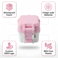 3ml 4-Fach Stoßfeste Umweltfreundliche Peptid-Reisebox Sichere Snap-Lock Fläschchen-Aufbewahrung OEM Logo PETG Kunststoff Kühlschrankgeeignet Einzelhandel