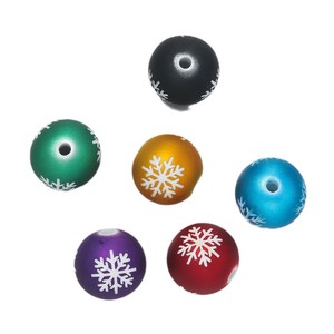 Acrylic Christmas Snowflake <b>Beads</b> 16mm Round Loose <b>Beads</b> For Jewelry Making DIY Handmade Accessories - Product Image 5