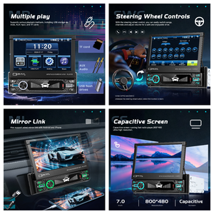 Lecteur MP5 pour voiture Podofo 7 pouces 1 Din, autoradio IPS SWC USB/Type-C/BT/EQ/FM, lien téléphonique, services OEM et ODM, fabricant FCC - Product Image 3