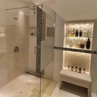 Panneau de douche de salle de bains cloison de douche en verre trempé sans cadre en aluminium écran de douche en verre