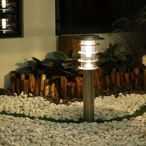 Lámpara Solar de Columna para Jardín, Césped, Villa, Exterior, Hogar, Impermeable, Simple, LED, Acero Inoxidable - Product Image 2