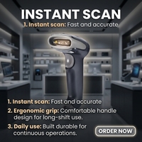 Lecteur de codes-barres sans fil, lecteur de codes-barres laser, scanner de codes-barres 1D QR portable
