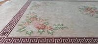Handgetuftete Woll-Loop-Pile Teppiche mit Blumenmuster für Wohnzimmer - Große Luxuriöse Gepolsterte Fleckenresistente Teppiche