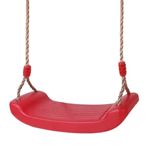 Strong Swing Seat with Adjustable Rope Set Kids Outdoor Garden Fun Play Red Children Funny Toy Hanging Indoor Chair Swing