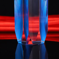 Échantillon gratuit Trophée sportif personnalisé en cristal K9, Souvenir décoratif en forme de cube gravé au laser 3D, pour thème Amour, avec aile polie