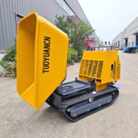 Mini-dumper sur chenilles de 1200 kg de capacité de charge pour travaux agricoles, construction, transport de boue et de béton