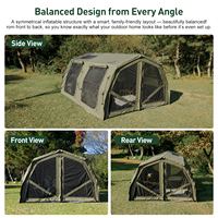 Tente gonflable Coody 17.2 Familia Pro Air - Vert armée, tissu en coton imperméable, tente de camping de luxe grande et pliable, directement de l'usine