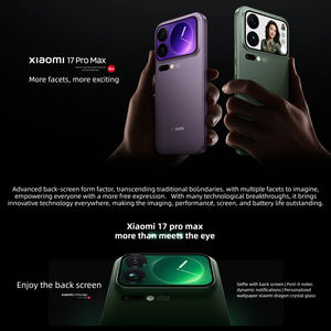 Smartphone Xiao Mi 17 <span class=keywords><strong>Pro</strong></span> Max Version CN 5G CDMA Écran HD 6,9"+2,9" Écran arrière Snapdragon 8 Elite Gen 5 Batterie 7500mAh Charge 100W - Product Image 3