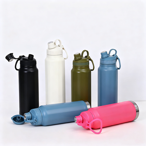 304 Paslanmaz Çelik Modern Okul Dönüşü 1000ml Vakumlu Yalıtımlı Çift Cidarlı Spor Su Şişesi Saplı İş Hediyesi İçecek Kabı - Product Image 1