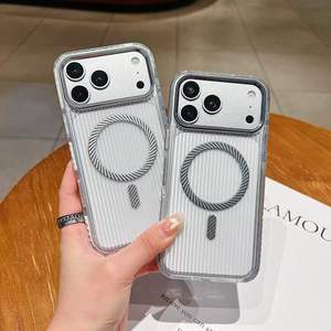 เคสสำหรับ iPhone 17 Pro Max 18 16 15 14 13  แบบแข็งใส  วัสดุ PC  ลายลูกฟูก  แม่เหล็ก  ป้องกันด้านหลัง  ฝาหลังโทรศัพท์ - Product Image 5