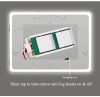 Interrupteur tactile 12V pour miroir LED avec fonction anti-buée et variateur de lumière, double bouton, certifié CE