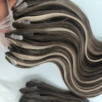 Extensions de cheveux en plumes H6 de cheveux indiens bruts de haute qualité avec nano perles 100 cheveux humains vierges