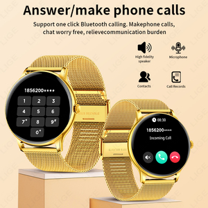 <span class=keywords><strong>Smartwatch</strong></span> BW0904 (2 Cinturini) per Donna e Uomo, Cinturino in Acciaio Inossidabile Dorato, Risposta alle Chiamate, Monitoraggio Frequenza Cardiaca, Ossigeno nel Sangue, <span class=keywords><strong>Smartwatch</strong></span> Sportivo - Product Image 2