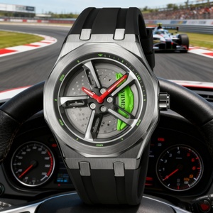 นาฬิกาควอทซ์ผู้ชายรุ่นใหม่ นาฬิกาแฟชั่นอะคริลิคทรงล้อแบบส่วนตัว เป็นมิตรกับสิ่งแวดล้อม นาฬิกาสำหรับนักแข่ง - Product Image 2