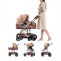 Poussette pour bébé, peut s'asseoir et se coucher, 0-3 ans, pliable, légère, bidirectionnelle, poussette parapluie en métal