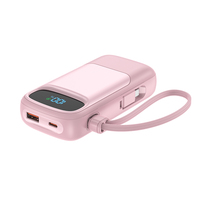 Nouveaux produits 2025 électronique grand public affichage numérique grande capacité type-c câble intégré Charge rapide 10000mAh banques d'alimentation