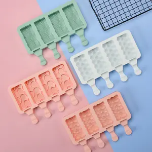 Schlussverkauf wiederverwendbare leicht loslassbare Eiscreme-Herstellung Popsicel-Formen mehrformige Silikonform für Eiscreme