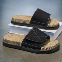 Claquettes pour hommes en PVC texturé suède avec sangle tressée, style décontracté, plateforme soufflée, confortables, tendance mode, logo personnalisé