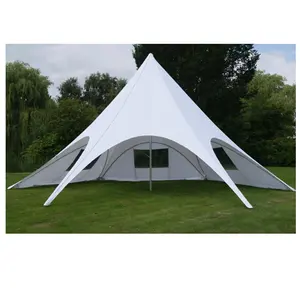 Beyaz 12x5M tek kutuplu yıldız gölge çadır ile pencere panelleri