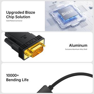 <span class=keywords><strong>สาย</strong></span>แปลง Biaze HDTV เป็น <span class=keywords><strong>VGA</strong></span> 1080P HD วิดีโอ PVC พร้อมฟอยล์ป้องกันสำหรับแล็ปท็อป กล่องทีวี PS4 จอภาพ โปรเจคเตอร์ (สีดำ 1.5 ม.) - Product Image 4