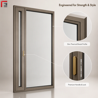 Fenêtre coulissante à rupture de pont thermique en aluminium, double vitrage en verre trempé transparent, isolation phonique, coupe-vent, design moderne pour salon