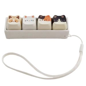 Jouet anti-stress clavier à 4 touches en forme de chat mignon, porte-clés sensoriel pour adultes - Product Image 5