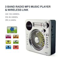 Waxiba XB-951BT XB 951 URCE Lampe torche portable rechargeable AM FM SW 3 bandes Lecteur de musique USB TF BT Radio solaire avec ventilateur Mini