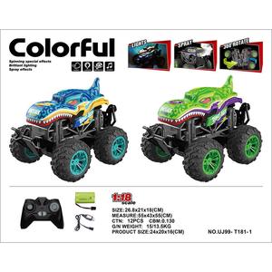 Nouveauté voiture RC T-181 1:18 2.4G tête de requin monstre 360 degrés rotatif danse cascadeur voiture de pulvérisation avec lumières cadeaux - Product Image 6