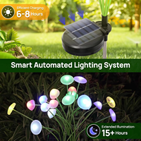 Solar-Gartenleuchten, Blinkende LED-Solar-Pilzlichter, Wasserdichte Deko für Hof, Terrasse, Weg, Quallen-Design für Gartenambiente