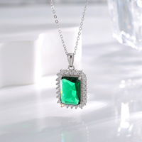 Collier pendentif pour femme en argent sterling S925, nouveau modèle émeraude, chaîne de clavicule haut de gamme, style européen et américain